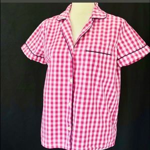 J.CREW Pajama top Sz Small, Pink and White 100% Cotton Good condition